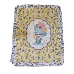 Vintage Precious Moments Baby Blanket Quilt Clown Ballons Jack In Box 44 x 35 in